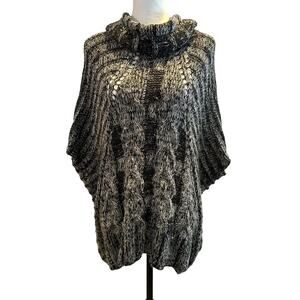 Buffalo David Bitten Black White Pull Over Sweater Medium